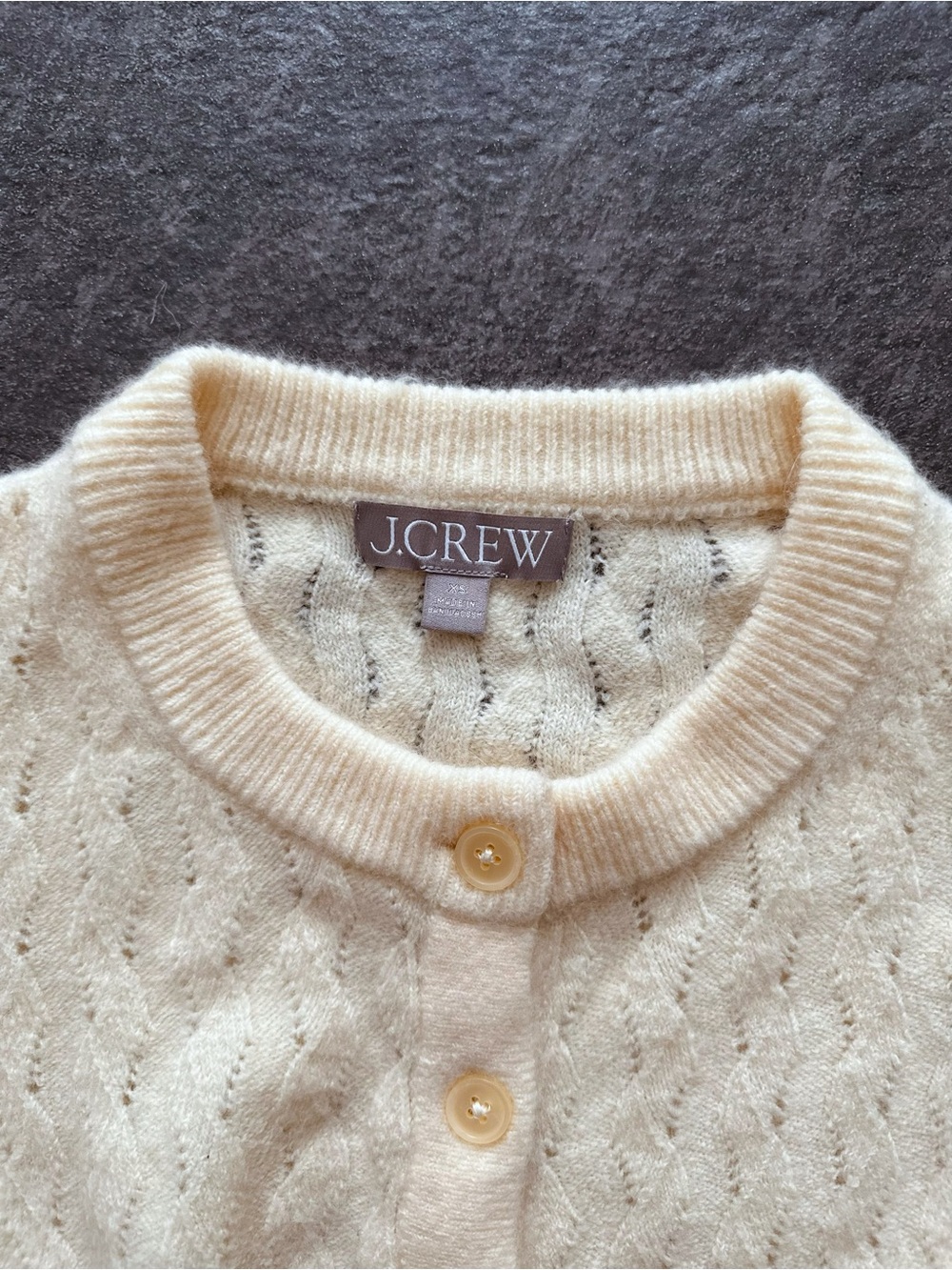 J.Crew Like New Soft Wool Blend Textured Knit Cardigan Women’s XS Cream - Picture 4 of 12